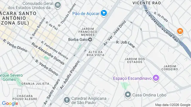 Mapa do bairro Alto da Boa Vista, Sao Paulo - SP