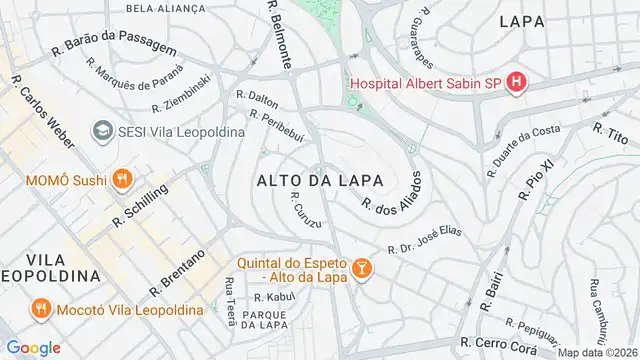 Mapa do bairro Alto da Lapa, Sao Paulo - SP