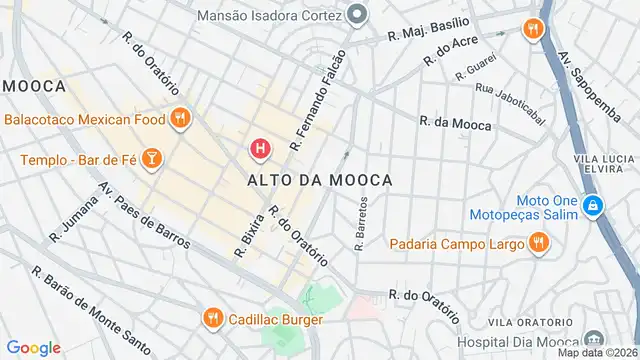 Mapa do bairro Alto da Mooca, Sao Paulo - SP