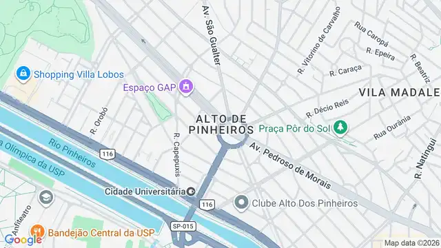 Mapa do bairro Alto de Pinheiros, Sao Paulo - SP
