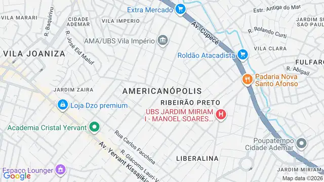 Mapa do bairro Americanópolis, Sao Paulo - SP