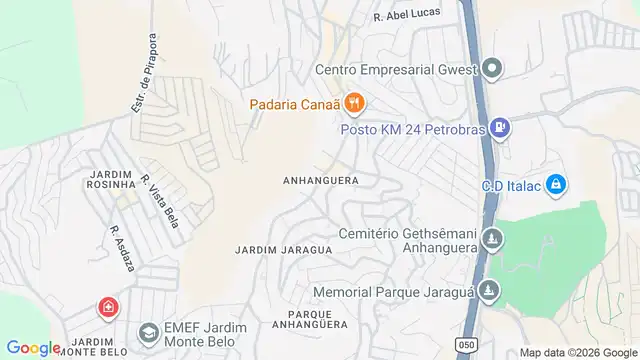 Mapa do bairro Anhangüera, Sao Paulo - SP