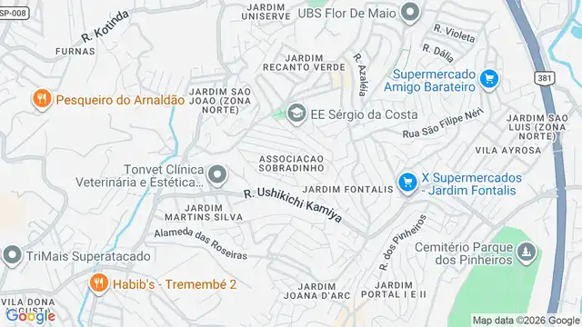 Mapa do bairro Associacao Sobradinho, Sao Paulo - SP