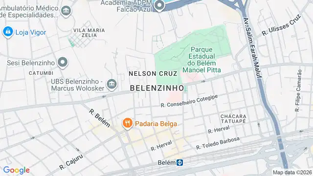 Mapa do bairro Belenzinho, Sao Paulo - SP