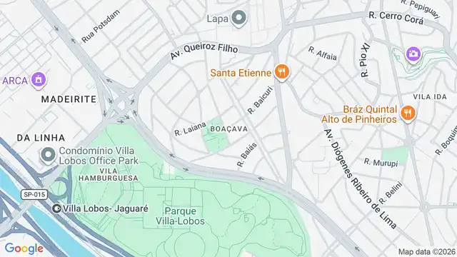 Mapa do bairro Boaçava, Sao Paulo - SP