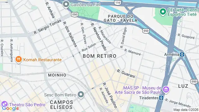 Mapa do bairro Bom Retiro, Sao Paulo - SP