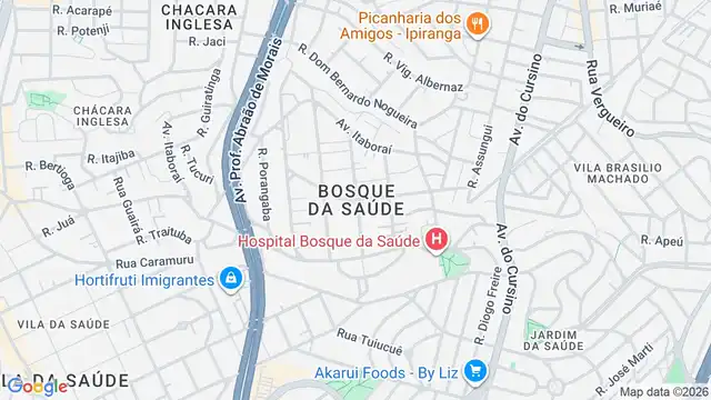 Mapa do bairro Bosque da Saúde, Sao Paulo - SP