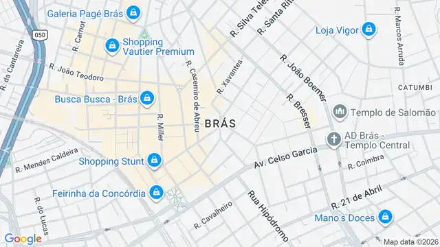 Mapa do bairro Brás, Sao Paulo - SP