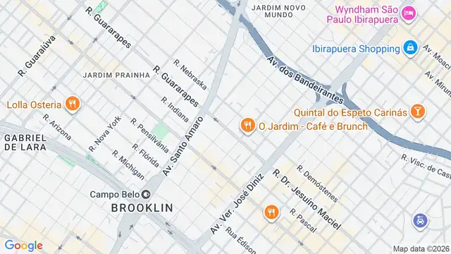 Mapa do bairro Brooklin Novo, Sao Paulo - SP