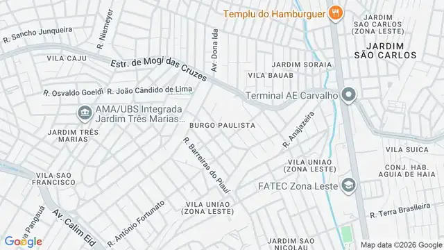 Mapa do bairro Burgo Paulista, Sao Paulo - SP