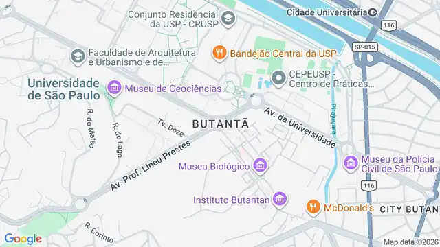 Mapa do bairro Butantã, Sao Paulo - SP