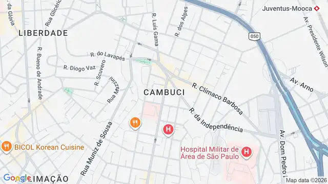 Mapa do bairro Cambuci, Sao Paulo - SP