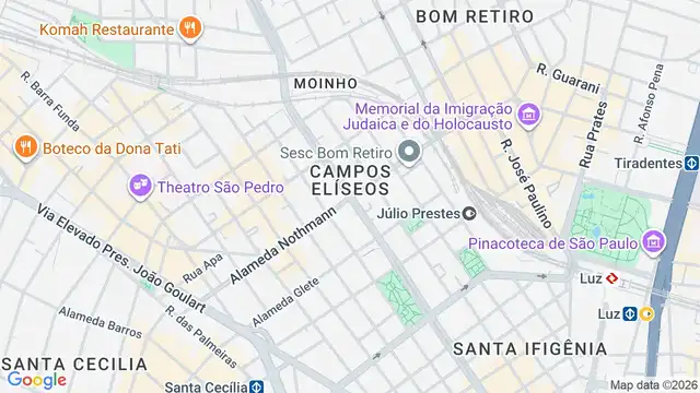 Mapa do bairro Campos Elíseos, Sao Paulo - SP