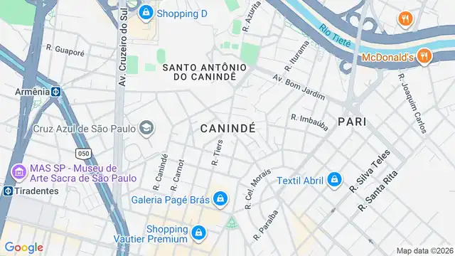 Mapa do bairro Canindé, Sao Paulo - SP