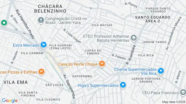 Mapa do bairro Capão do Embira, Sao Paulo - SP