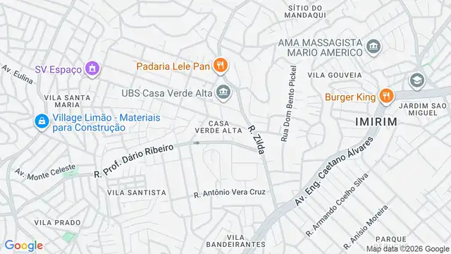Mapa do bairro Casa Verde Alta, Sao Paulo - SP