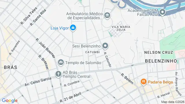 Mapa do bairro Catumbi, Sao Paulo - SP