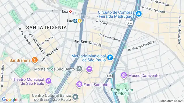 Mapa do bairro Centro Histórico de São Paulo, Sao Paulo - SP