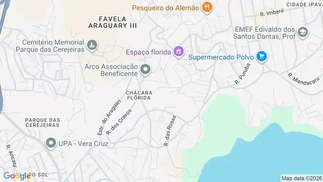 Mapa do bairro Chácara Bandeirantes, Sao Paulo - SP