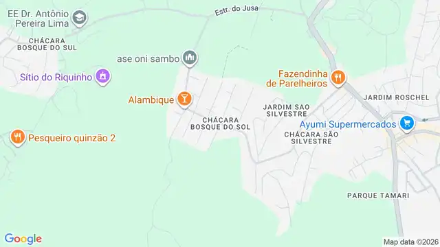 Mapa do bairro Chácara Bosque do Sol, Sao Paulo - SP