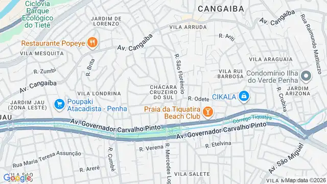 Mapa do bairro Chácara Cruzeiro do Sul, Sao Paulo - SP