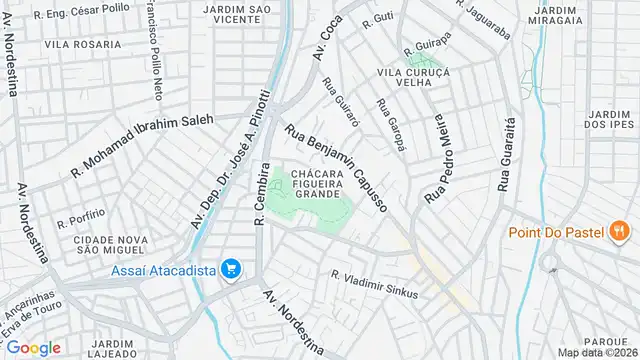 Mapa do bairro Chácara Figueira Grande, Sao Paulo - SP