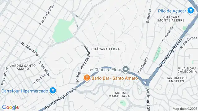 Mapa do bairro Chácara Flora, Sao Paulo - SP