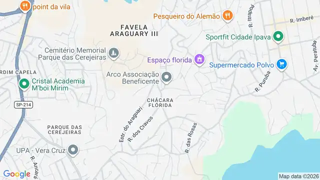 Mapa do bairro Chácara Flórida, Sao Paulo - SP