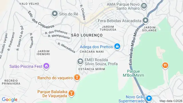 Mapa do bairro Chácara Nani, Sao Paulo - SP