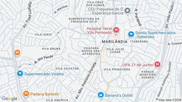 Mapa do bairro Chacara Nossa Senhora Aparecida, Sao Paulo - SP