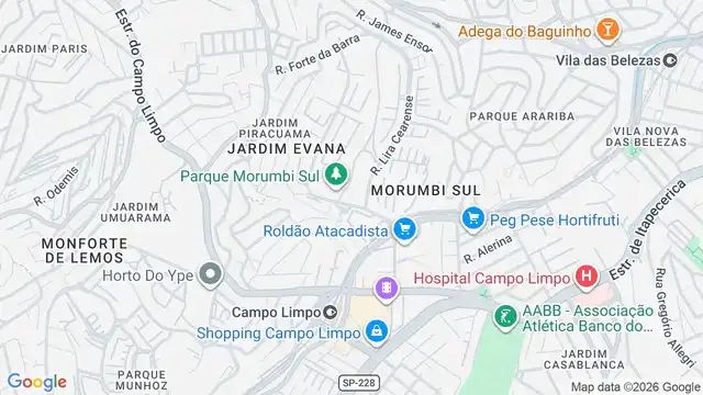 Mapa do bairro Chacara Nossa Senhora do Bom Conselho, Sao Paulo - SP