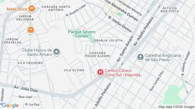 Mapa do bairro Chácara Pouso Alegre, Sao Paulo - SP