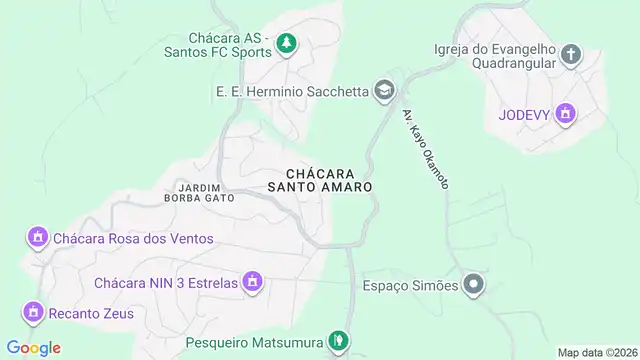 Mapa do bairro Chácara Santo Amaro, Sao Paulo - SP