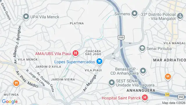 Mapa do bairro Chácara São João, Sao Paulo - SP