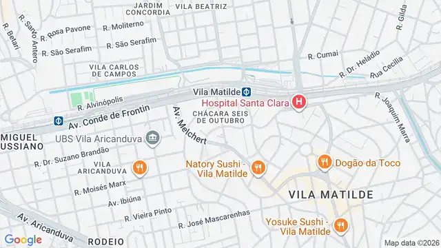 Mapa do bairro Chácara Seis de Outubro, Sao Paulo - SP