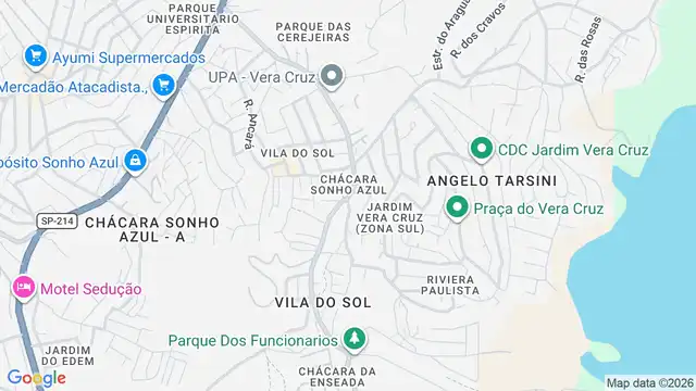 Mapa do bairro Chácara Sonho Azul, Sao Paulo - SP