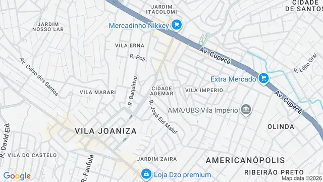 Mapa do bairro Cidade Ademar, Sao Paulo - SP