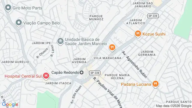 Mapa do bairro Cidade Auxiliadora, Sao Paulo - SP