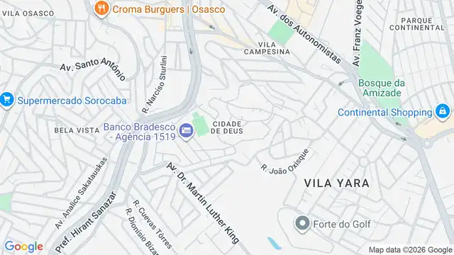 Mapa do bairro Cidade de Deus, Sao Paulo - SP