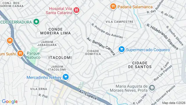 Mapa do bairro Cidade Domitila, Sao Paulo - SP