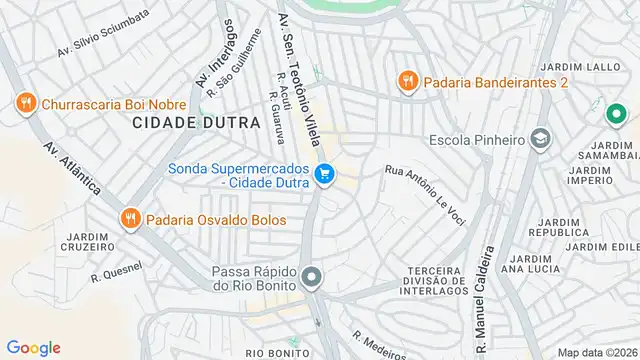 Mapa do bairro Cidade Dutra, Sao Paulo - SP
