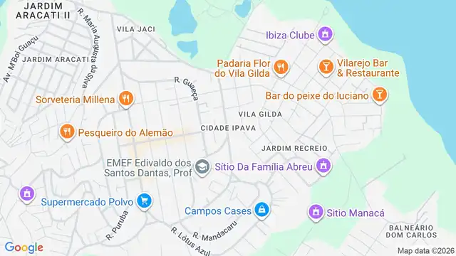 Mapa do bairro Cidade Ipava, Sao Paulo - SP