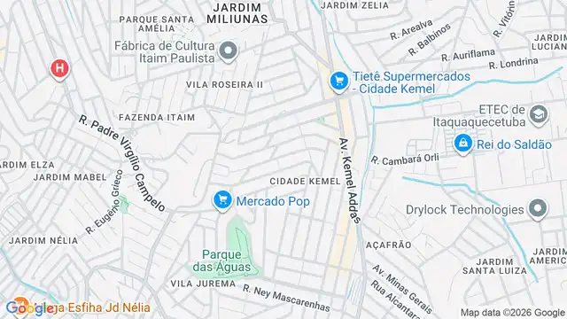 Mapa do bairro Cidade Kemel, Sao Paulo - SP