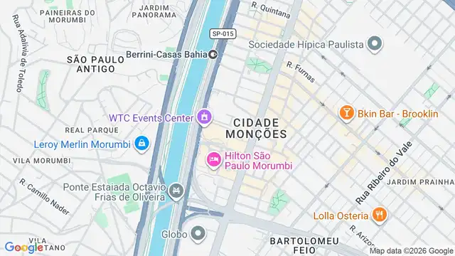 Mapa do bairro Cidade Monções, Sao Paulo - SP