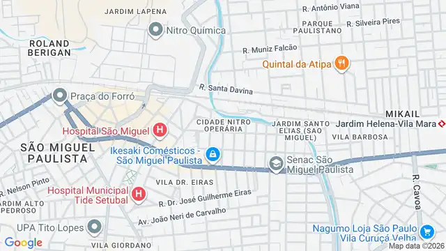 Mapa do bairro Cidade Nitro Operária, Sao Paulo - SP