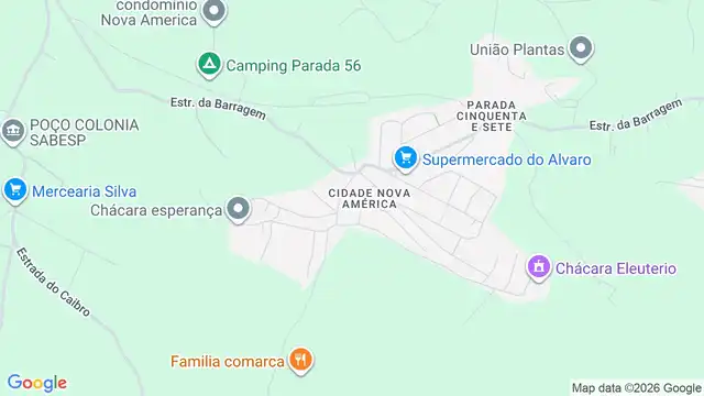 Mapa do bairro Cidade Nova América, Sao Paulo - SP