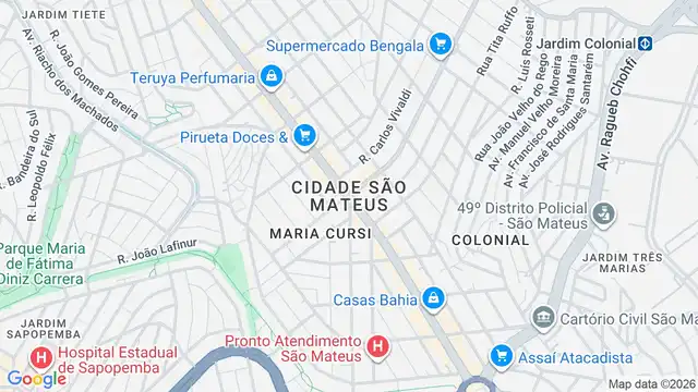 Mapa do bairro Cidade São Mateus, Sao Paulo - SP