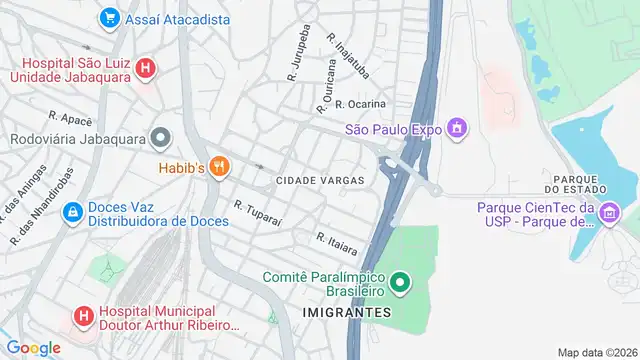 Mapa do bairro Cidade Vargas, Sao Paulo - SP