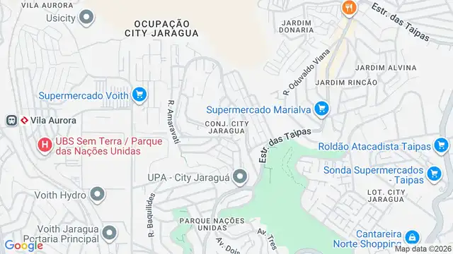 Mapa do bairro Conjunto City Jaraguá, Sao Paulo - SP