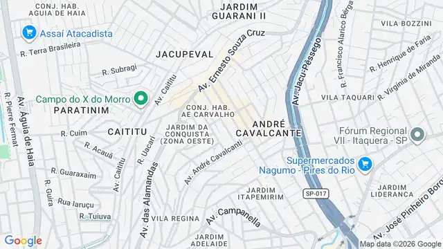 Mapa do bairro Conjunto Habitacional A. E. Carvalho, Sao Paulo - SP